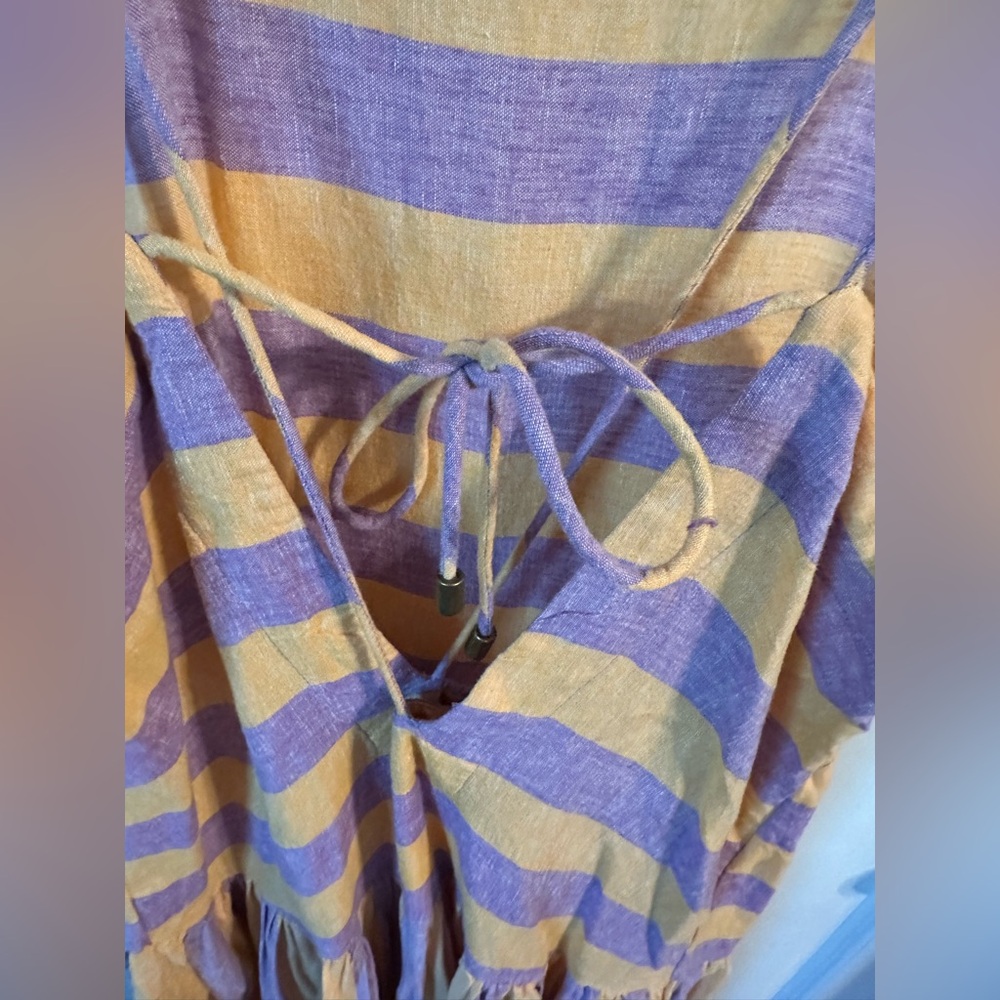 Sz medium 10 Anthropologie NWT Striped Purple and Orange Maxi Dress - Picture 7 of 12